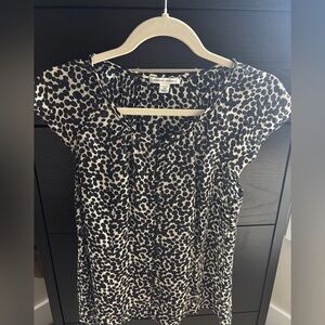 Vintage Banana Republic Silk Blouse with Flutter Sleeves, Size Petite XS